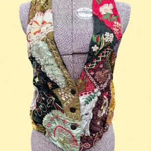 Chaleco Vintage Rene Derby Bordado Multicolor Patchwork - Mediano - Imagen 1 de 6