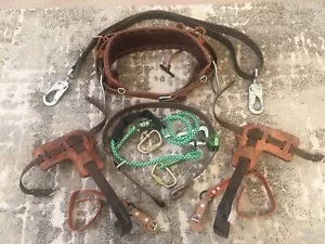 Buckingham Lineman Climb set SZ 20/22/24/25/28 Supersqueeze 488R Gaffs, Harness - Picture 1 of 11