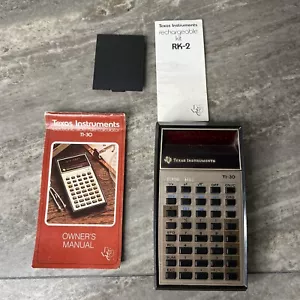 Vintage 70s Texas Instruments TI-30 Calculator With Case/Manual *Parts* - Bild 1 von 11