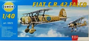 SMER FIAT C.R.42 FALCO,Italien,WW II,Doppeldecker, Bausatz 1:40,0823,OVP,NEU