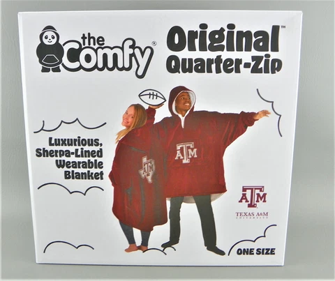 The Comfy Original Quarter Zip Texas A&M University Oversized Wearable Blanket Cover