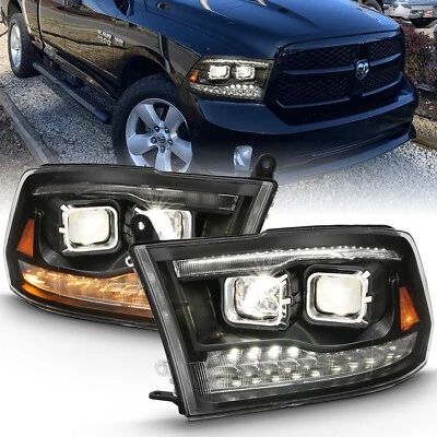 Anzo 111464 Black Switchback Full LED Healdights para Ram 1500 2500 2010-2018 Foto 1 de 4