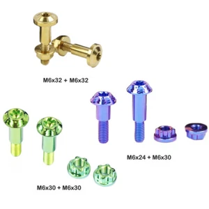 Universal brake handle tie rod Fixed 2 pcs Titanium screw Bolts M6 step 8 turn 6 - Picture 1 of 26