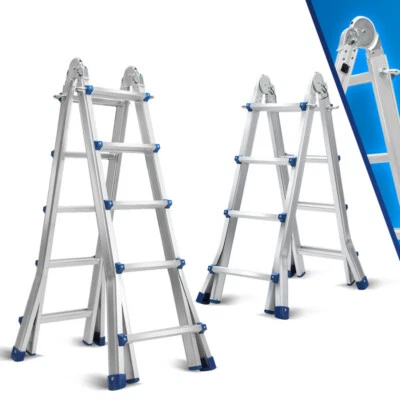 Multifunktionsleiter Anlegeleiter 4x4/4x5 Garten Teleskopleiter Mehrzweckleiter - Bild 1 von 4