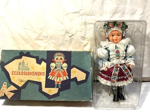 Vtg CESKOSLOVENSKO LIDOVA TVORBA 30 CM DOLL 1980's UH.BROD w Box - Picture 1 of 11