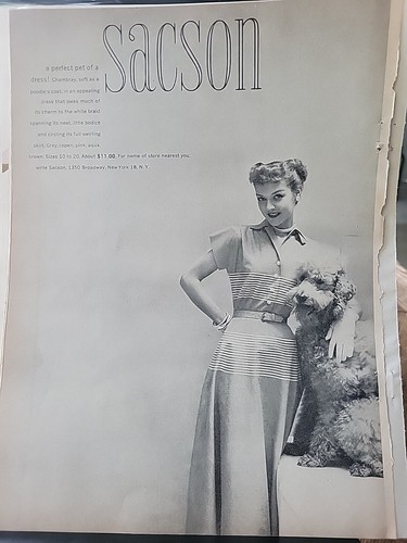 VETEMENTS Abito donna Sacson 1949 Jean Patchett pubblicità moda vintage