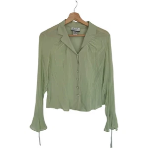 The Look randolph duke seafoam green silk button up size 8 - Picture 1 of 7