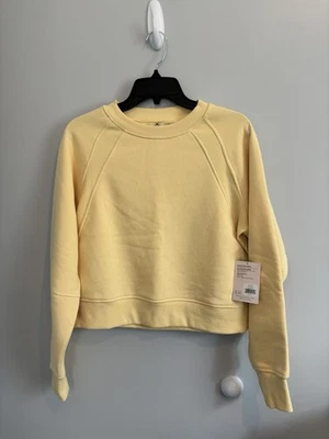 NWT Danskin Yellow Crewneck Cropped Sweatshirt With Thumbholes Size XS - Image 1 of 4