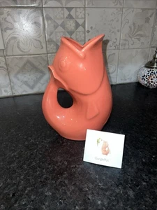 GurglePot Fisch Koralle rosa Pfirsich kleiner Keramikkrug 9,5 Zoll - Bild 1 von 10