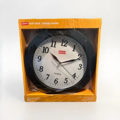 Reloj de Pared Grapas Plástico 10" Diámetro (32436) NUEVO ~ ¡Caja Dañada! Foto 1 de 3