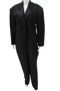 Stella McCartney, Women Jumpsuit Black V-Neck Long Sleeve Wool Size 48 - Picture 1 of 6