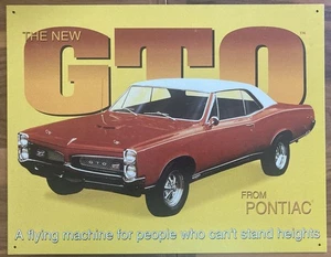 HTF Pontiac The New GTO Metal Sign Bar Man Cave Garage Game Room - Picture 1 of 5