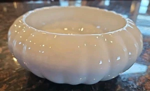 Jarrón de colección Haeger cerámica blanco acanalado porcelana 7,5" redondo maceta cuenco 3" de alto - Imagen 1 de 6