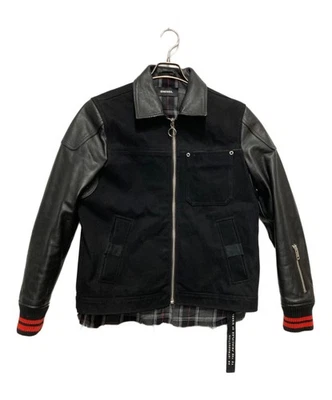 DIESEL J-YUKI Leather Switch Jacket Size: S Black Men - Image 1 of 4