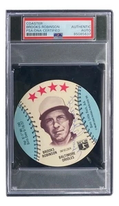 Brooks Robinson Signed 1976 MSA Baltimore Orioles Disc Card PSA/DNA 85085637 - Picture 1 of 4