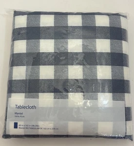 Schwarze Büffel Karo Tischdecke 60x102 länglich wasserdicht abwischbar PEVA - Bild 1 von 3