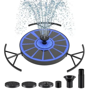 Solar Fountain Pump - 6.3" Solar Water Fountain with 6 Nozzles for Bird Bath ... - Picture 1 of 7