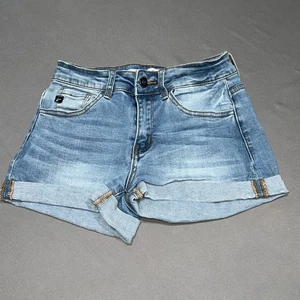Kancan Denim Shorts Girl’s 3/25 Blue Cuffed -4402 - Picture 1 of 14