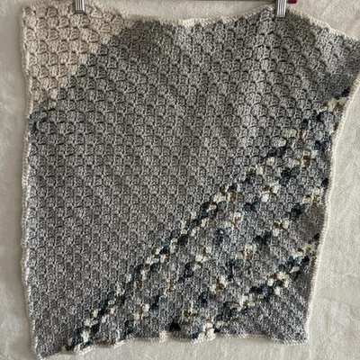 Sofá de ganchillo vintage manta afgana pequeña 23x25 hecha a mano brillante Foto 1 de 4