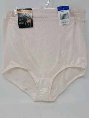 Bali X372 Tummy Solutions Lace Panel Shaping Brief Light PINK 2-Pack XL NEW - Image 1 of 4