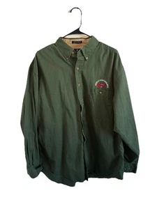 Bill Blass Repeat Performance Shirt Mens XL Green Cotton Long Sleeve Button-Down - Picture 1 of 9