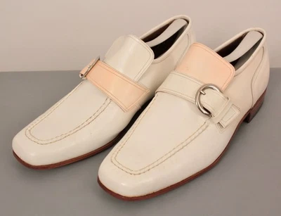 Men's VTG NOS 70s White Loafers Sz 10.5 D 1970s Peblo Disco Shoes Cousin Eddie - Image 1 of 4