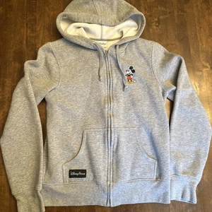 Sudadera con Capucha Mickey Bordada Walt Disney World Disney Resort Cremallera Completa Gris Juvenil M - Imagen 1 de 6
