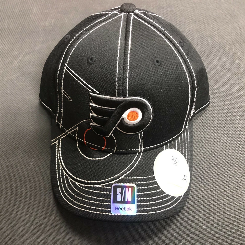 Philadelphia Flyers NHL Hockey Reebok Negro con Puntadas Blancas Gorra L/XL Foto 1 de 1