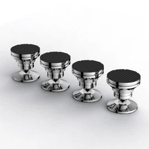 4 Stck. Verstellbar Edelstahl HIFI Lautsprecher Plattenspieler Isolierung Ständer Fußpolster - Bild 1 von 16
