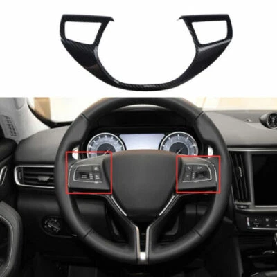 For 2017-21 Maserati Levante ABS Carbon Fiber Interior Cover Steering Wheel Trim Foto 1 de 4