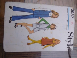 VINTAGE CHILDS DRESS/PANTS 1971 STYLE PATTERN 3537- SIZE 8 - Picture 1 of 2