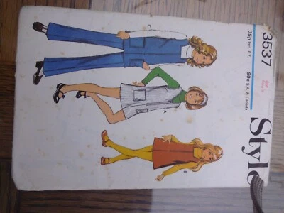 VINTAGE CHILDS DRESS/PANTS  1971 STYLE PATTERN 3537- SIZE 8 - Image 1 of 2