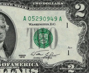 Banconota 2 dollari 1976 Federal Reserve distretto di Boston nitida non circolata A05290948A - Foto 1 di 4