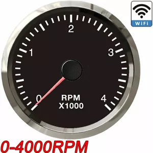 52MM WiFi Tachometer Gauge Tacho 0-4000RPM Programmable Diesel&Gasoline Engine - Picture 1 of 9