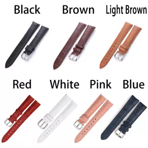 12mm 14mm 16mm 18mm 20mm 22mm Genuine Leather Watch Band Straps Watchbands - Picture 1 of 17