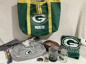 Green Bay Packers Memorabilia 9 piece lot vintage Super Bowl xxxi football, bag, - Picture 1 of 20