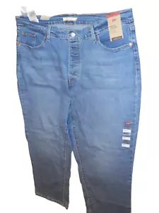 Levi's BLU Jeans donna taglie forti 22W vita alta zeppa dritti cropped (B9) - Foto 1 di 4