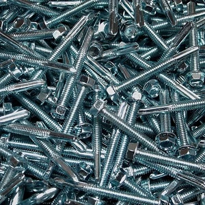 300 12-24 X 2" Hex Washer Head Self Drilling Screw Tek #5 Point Zinc - Bild 1 von 5