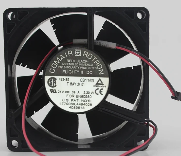 1 PCS  COMAIR ROTRON Fan FE24B3   DC24V 0.09A 2.20W 8025 8CM 2 wire cooling fan - Image 1 of 1