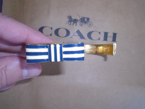 Bracciale Coach Logo Cerniera Fiocco Smalto Bracciale Oro Papavero Striscia Nautica Vintage