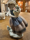 Lladro Spanish Porcelain - Two Figurines - 5221 and 5223 - Girls with Flowers