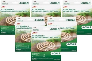 PIC Citronella Coils 24 Total (6 Packs) Mosquito Repellent Patio Camping Garden - Picture 1 of 5