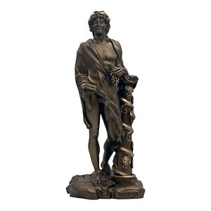 Greek Roman God of Wine & Theater Dionysus Bacchus Statue Sculpture Bronze Tone