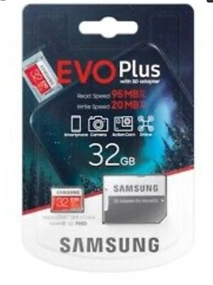 Samsung Evo Plus 32GB/64GB/128GB/256GB Micro SDXC UHS-I card with Adapter-UK - Image 1 of 4