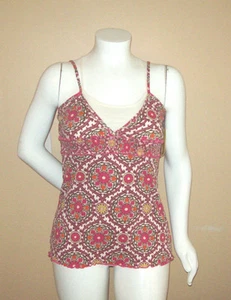 Sz XL Younique Multi color Stretch Summer Top Bust 38" Waist 32"-40" Length 27"  - Picture 1 of 3