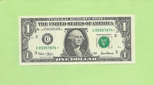 2001* ..UNCIRC $1  C 0595 7874 *  .... 2001 $1  C-*     STAR NOTE     FRN - Picture 1 of 2