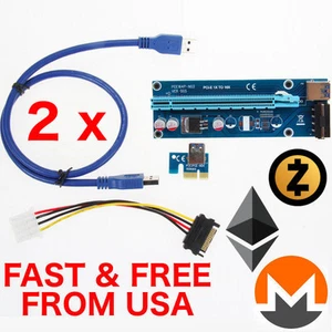2x PCI-E 1X to 16X Expansion Card for Aleo 3.0 Ethernet Bitcoin Mining Devices - Picture 1 of 6
