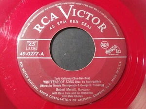 Robert Merrill – Whiffenpoof Song VG+ Original 45RPM Red Vinyl RCA Record 1949 - Imagen 1 de 3