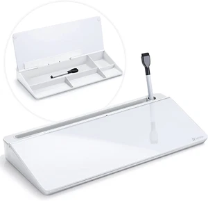 Varhomax Glas Schreibtisch Whiteboard mit Stauraum, Schreibtisch Buddy To-Do Liste Memo Schreibtisch - Bild 1 von 12