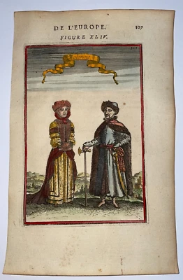 PEOPLE OF POLAND 1683 ALAIN MANESSON MALLET NICE ANTIQUE VIEW 17TH CENTURY - Image 1 of 3